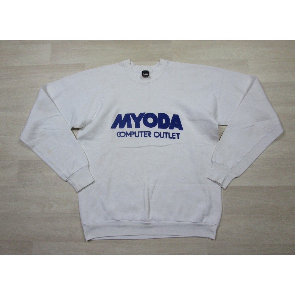 Vintage 1980's Myoda Computer Sweatshirt (XL) Tech Outlet Geek Store Promo